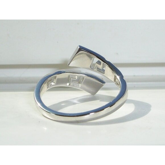 925 STERLING SILVER Lab Created Blue Fire Opal Bypass Ring - Picture 8 of 15